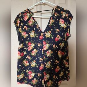 Floral V-Neck Women's Top